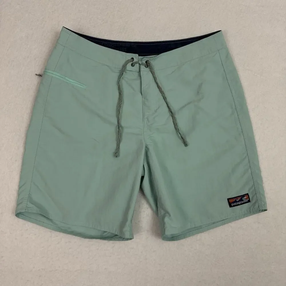 Patagonia Wavefarer Boardshorts Mens 34 Skiff Blue Nylon Surf Swim Shorts